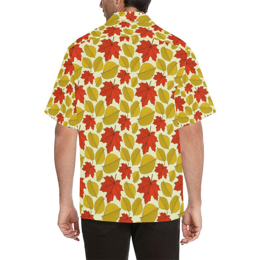 Elm Maple Leave Print Pattern Men Aloha Hawaiian Shirt