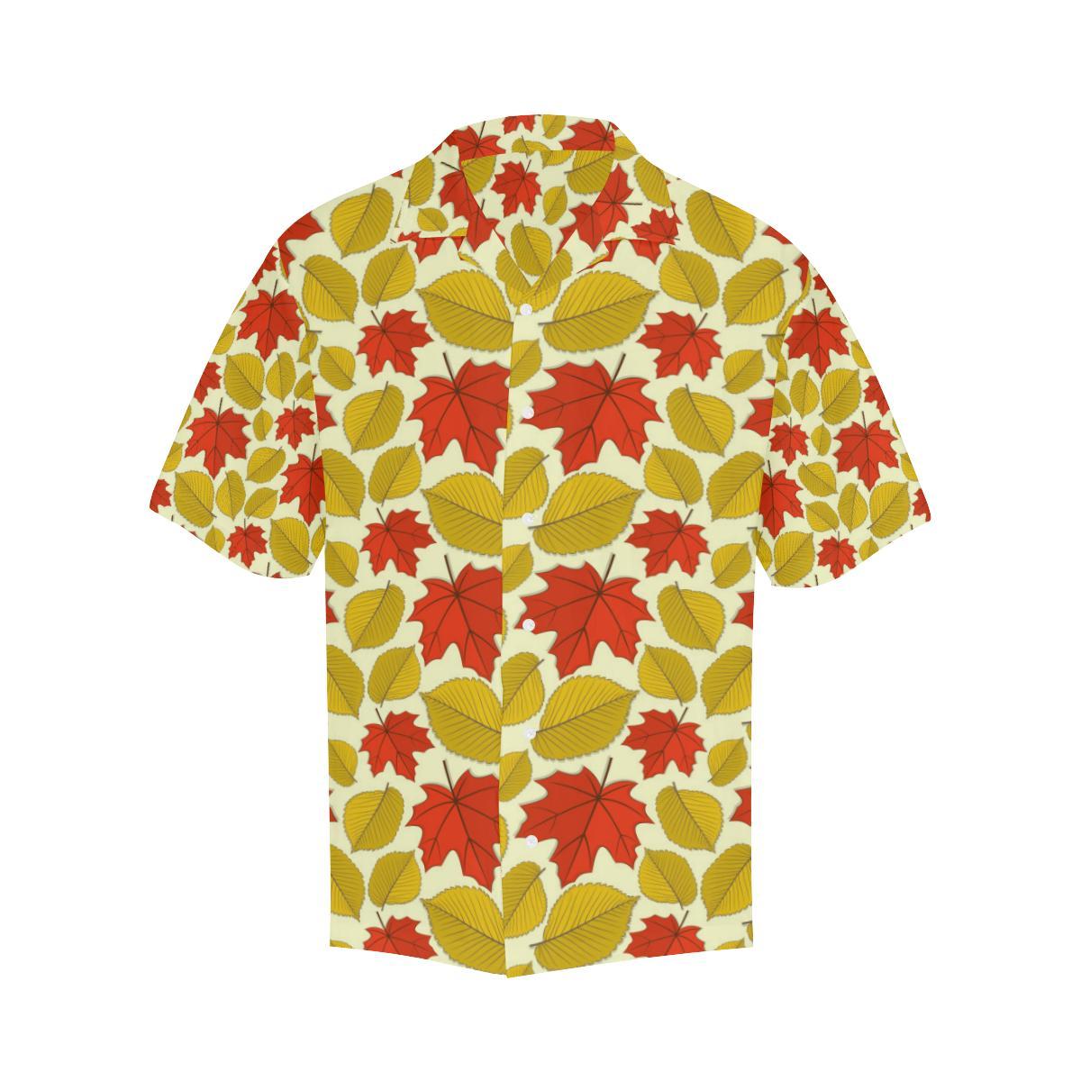Elm Maple Leave Print Pattern Men Aloha Hawaiian Shirt