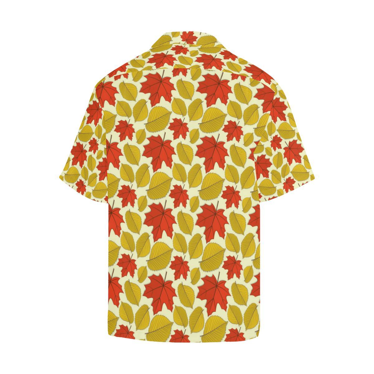 Elm Maple Leave Print Pattern Men Aloha Hawaiian Shirt