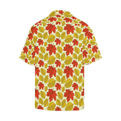 Elm Maple Leave Print Pattern Men Aloha Hawaiian Shirt
