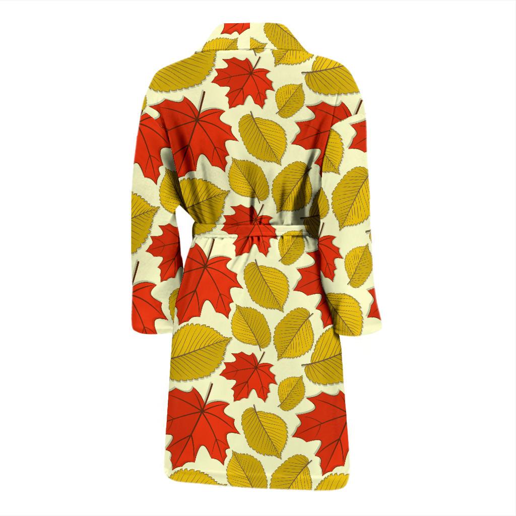 Elm Maple Leave Print Pattern Men Bath Robe-JTAMIGO.COM