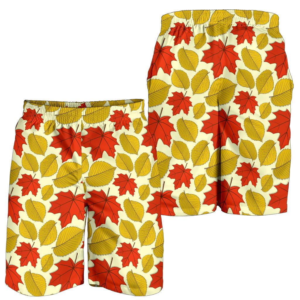 Elm Maple Leave Print Pattern Mens Shorts-JTAMIGO.COM