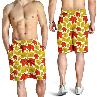 Elm Maple Leave Print Pattern Mens Shorts-JTAMIGO.COM