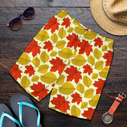 Elm Maple Leave Print Pattern Mens Shorts-JTAMIGO.COM