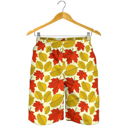 Elm Maple Leave Print Pattern Mens Shorts-JTAMIGO.COM