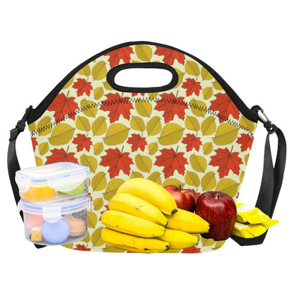 Elm Maple Leave Print Pattern Neoprene Lunch Bag (Model 1669)(Large)-JTAMIGO.COM