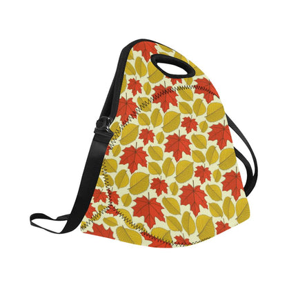 Elm Maple Leave Print Pattern Neoprene Lunch Bag (Model 1669)(Large)-JTAMIGO.COM