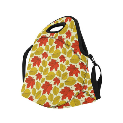 Elm Maple Leave Print Pattern Neoprene Lunch Bag (Model 1669)(Large)-JTAMIGO.COM