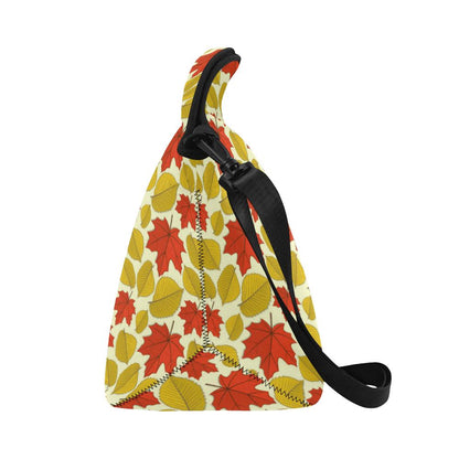 Elm Maple Leave Print Pattern Neoprene Lunch Bag (Model 1669)(Large)-JTAMIGO.COM