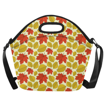 Elm Maple Leave Print Pattern Neoprene Lunch Bag (Model 1669)(Large)-JTAMIGO.COM