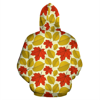 Elm Maple Leave Print Pattern Pullover Hoodie