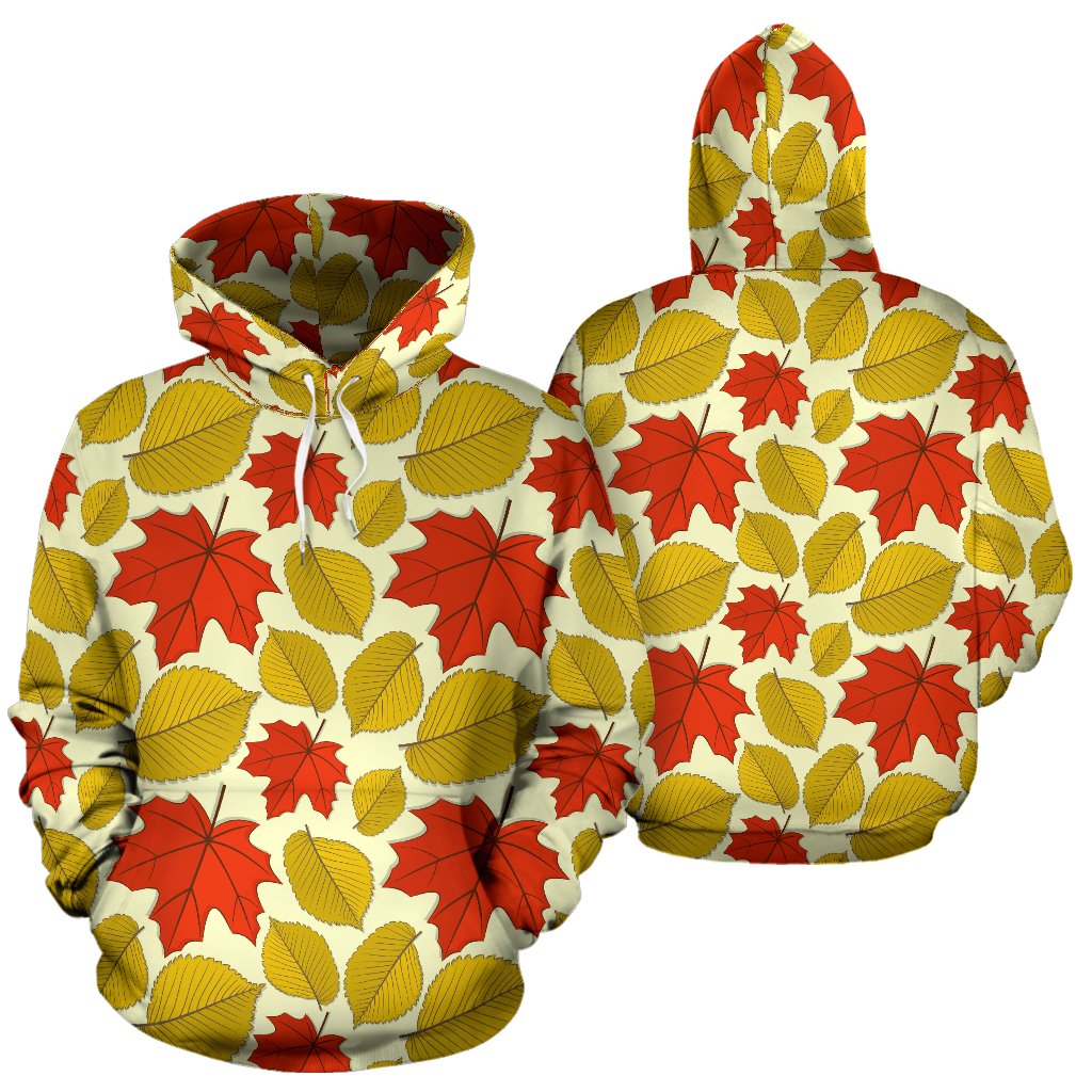 Elm Maple Leave Print Pattern Pullover Hoodie