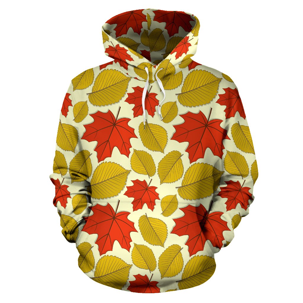 Elm Maple Leave Print Pattern Pullover Hoodie