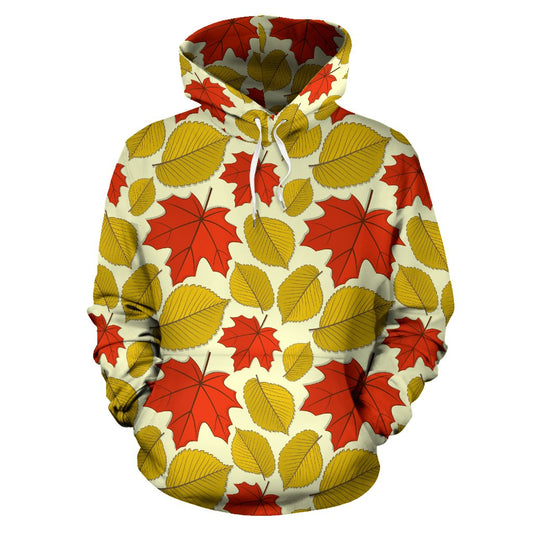 Elm Maple Leave Print Pattern Pullover Hoodie