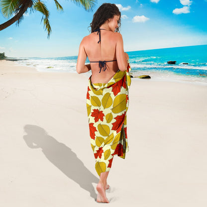 Elm Maple Leave Print Pattern Sarong Pareo Wrap