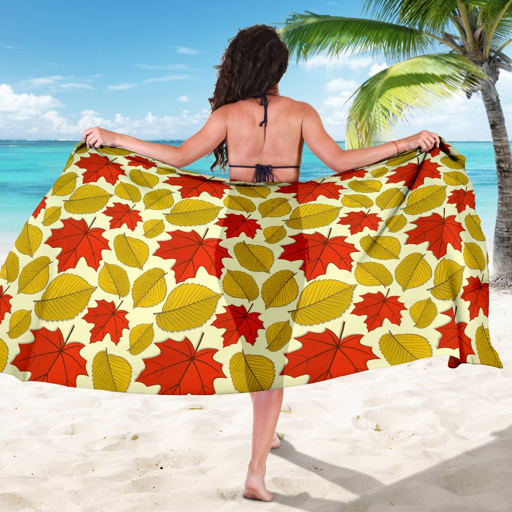 Elm Maple Leave Print Pattern Sarong Pareo Wrap