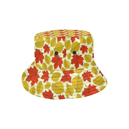 Elm Maple Leave Print Pattern Unisex Bucket Hat