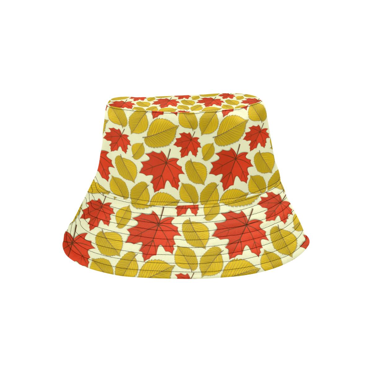 Elm Maple Leave Print Pattern Unisex Bucket Hat