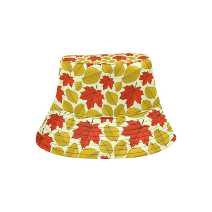 Elm Maple Leave Print Pattern Unisex Bucket Hat