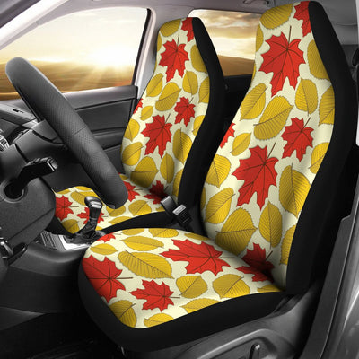 Elm Maple Leave Print Pattern Universal Fit Car Seat Covers