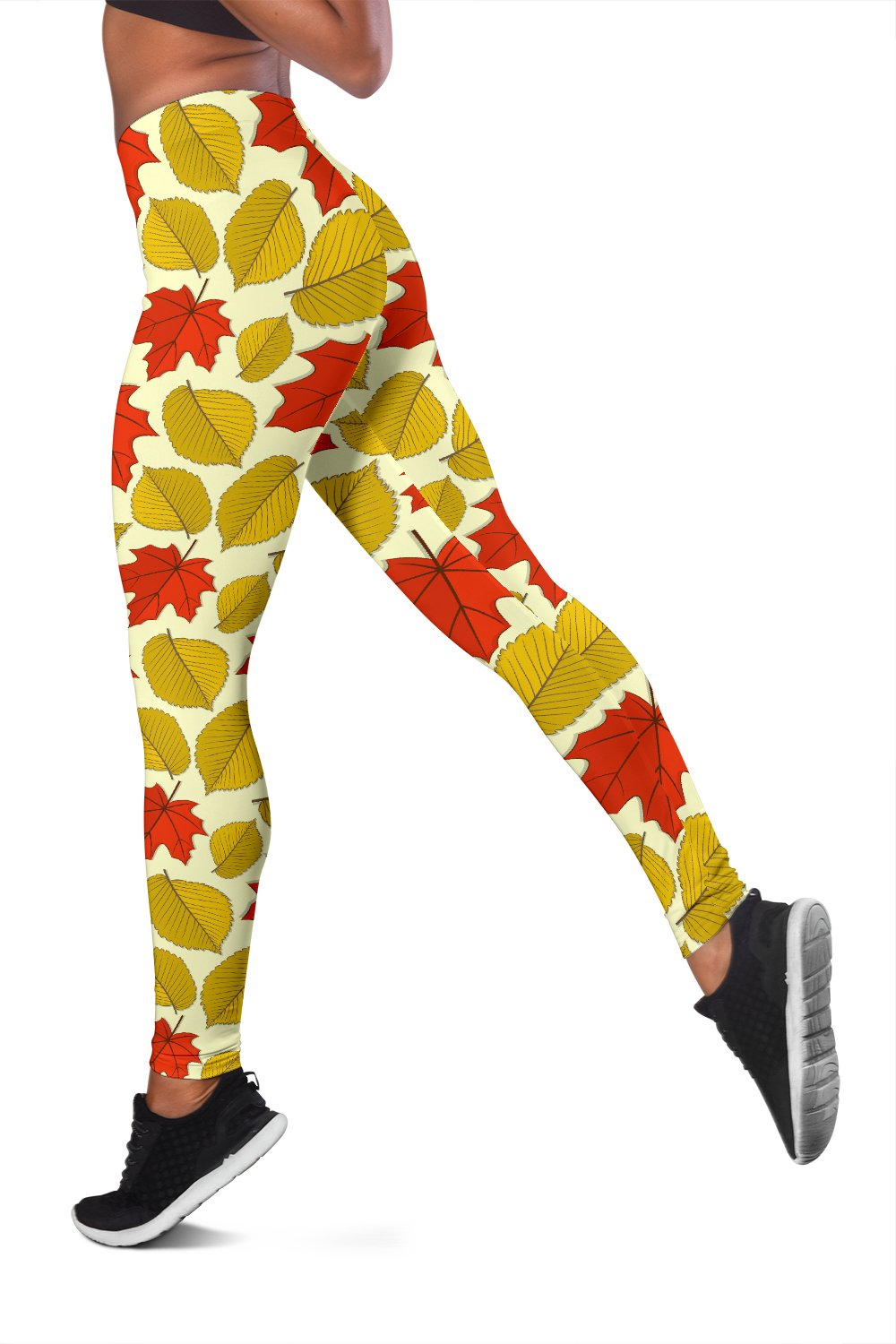 Elm Maple Leave Print Pattern Women Leggings