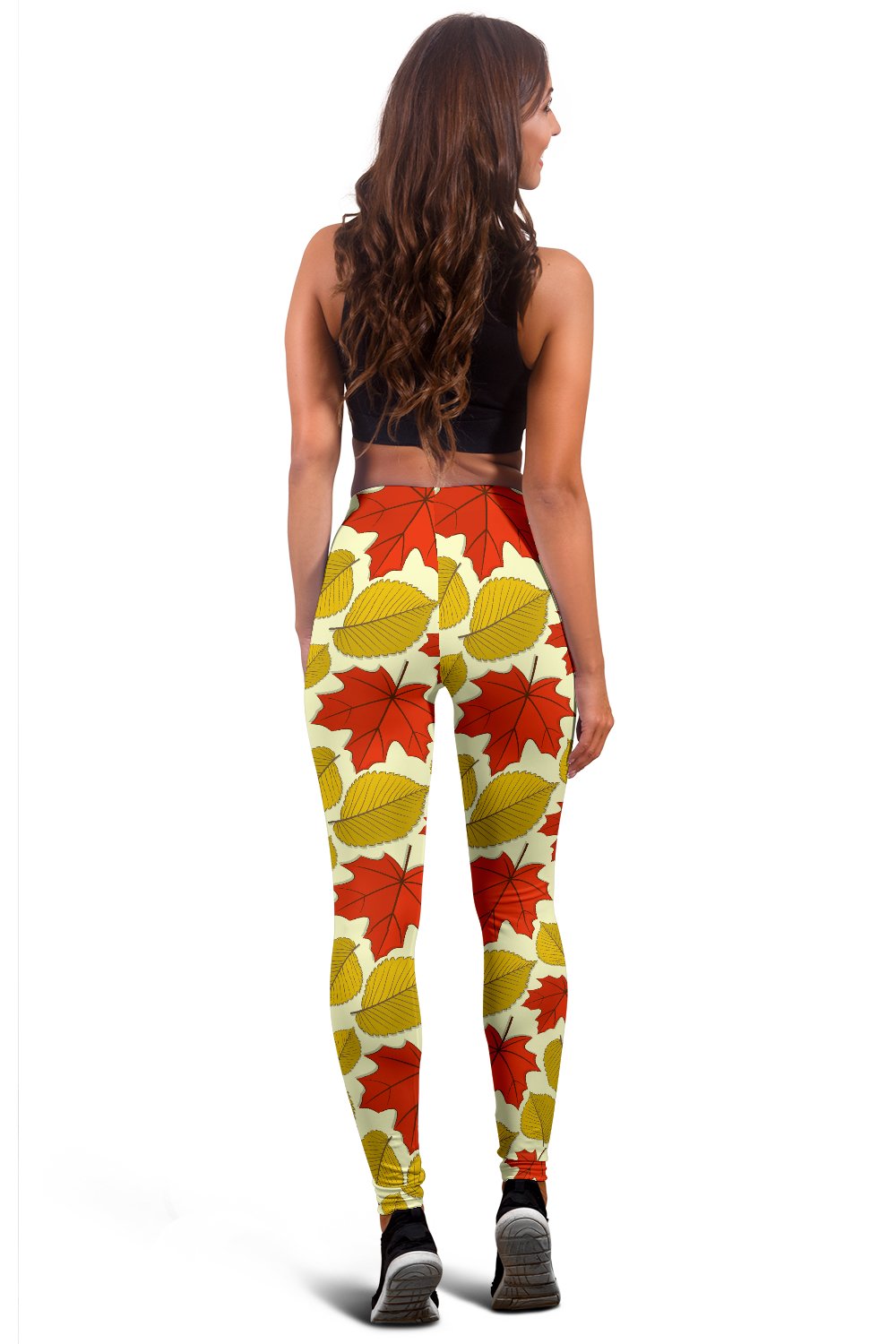 Elm Maple Leave Print Pattern Women Leggings