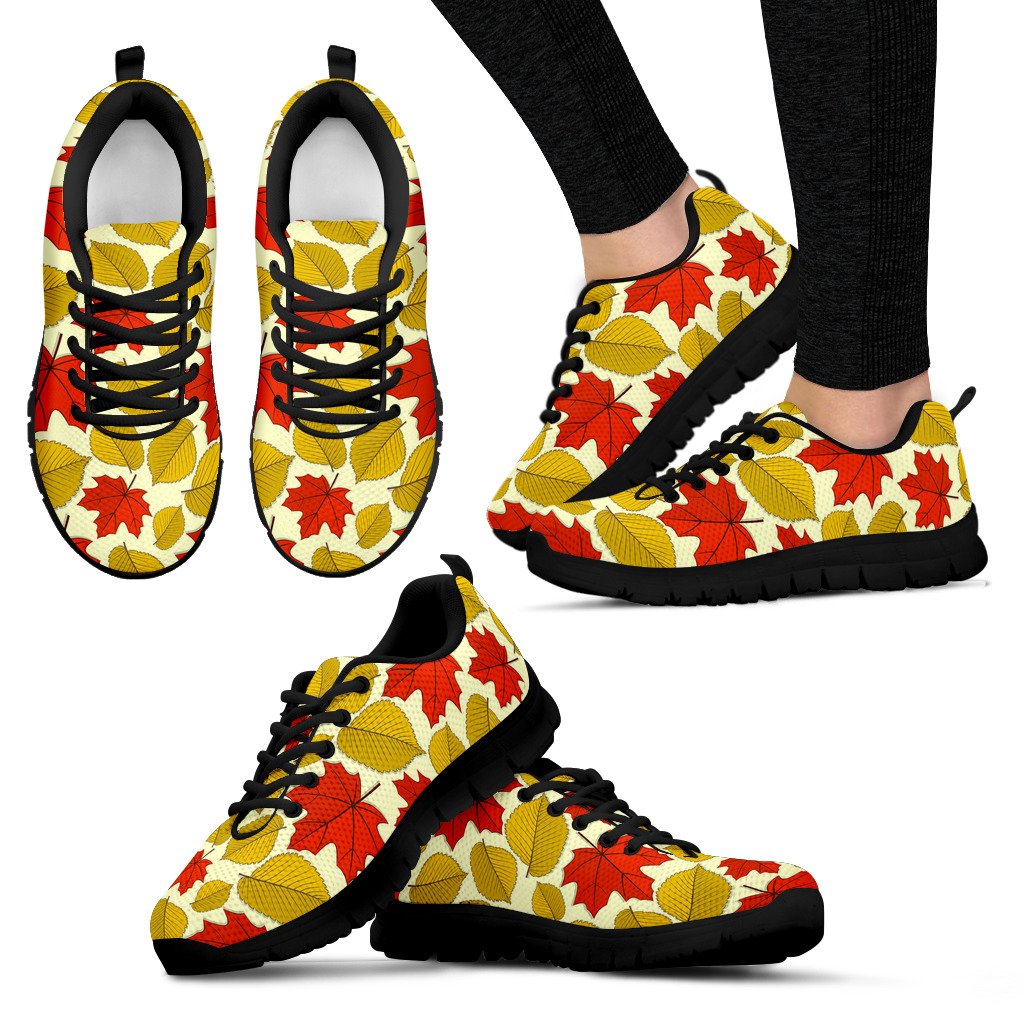 Elm Maple Leave Print Pattern Women Sneakers Shoes