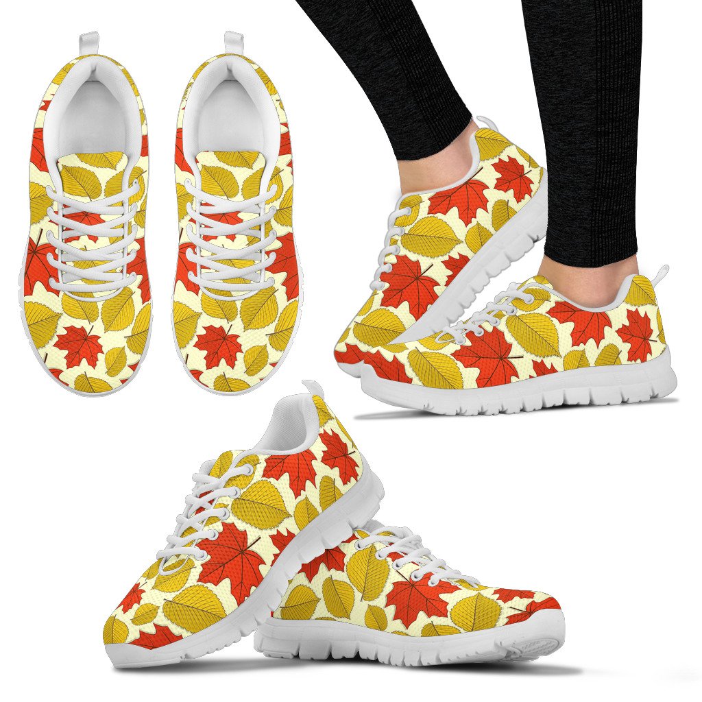 Elm Maple Leave Print Pattern Women Sneakers Shoes
