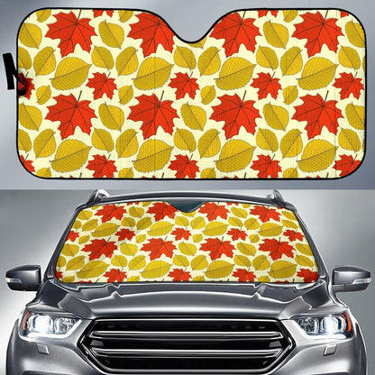 Elm Maple Leaves Print Pattern Car Sun Shade For Windshield