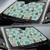Emoji Donut Print Pattern Car Sun Shade For Windshield