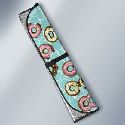 Emoji Donut Print Pattern Car Sun Shade For Windshield
