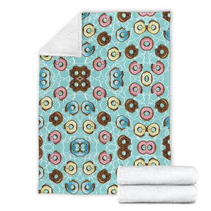 Emoji Donut Print Pattern Fleece Blanket