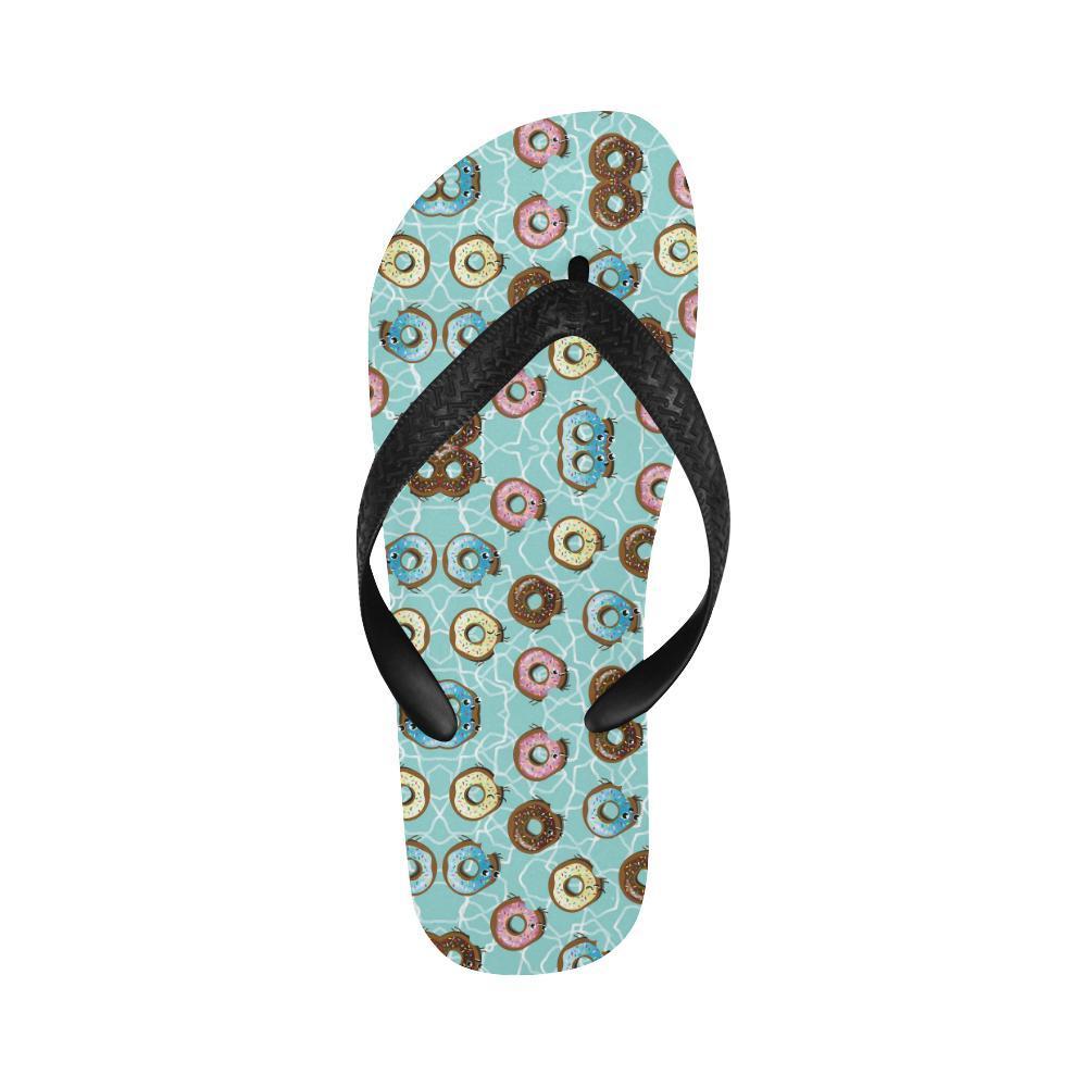 Emoji Donut Print Pattern Flip Flops-JTAMIGO.COM