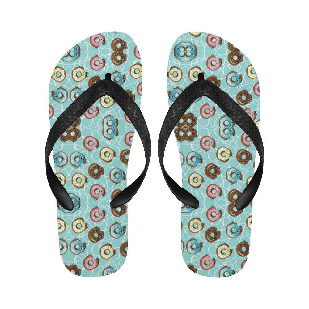 Emoji Donut Print Pattern Flip Flops-JTAMIGO.COM