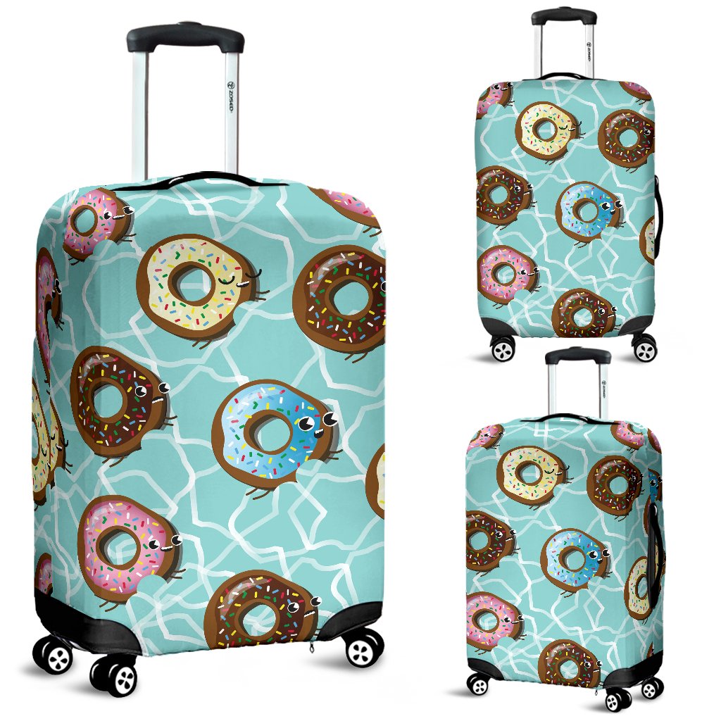 Emoji Donut Print Pattern Luggage Cover Protector