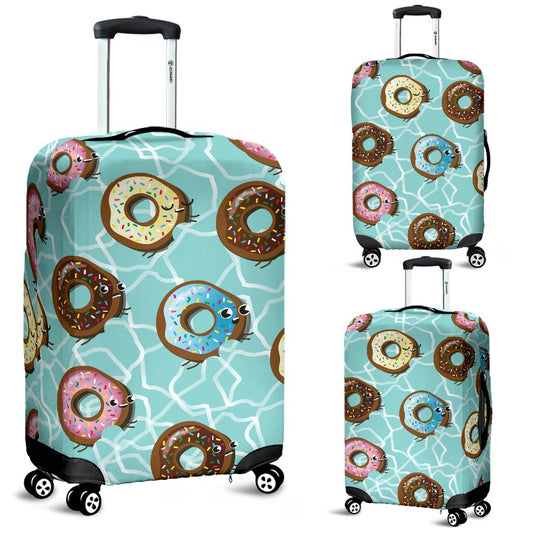 Emoji Donut Print Pattern Luggage Cover Protector