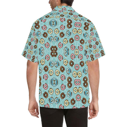 Emoji Donut Print Pattern Men Aloha Hawaiian Shirt