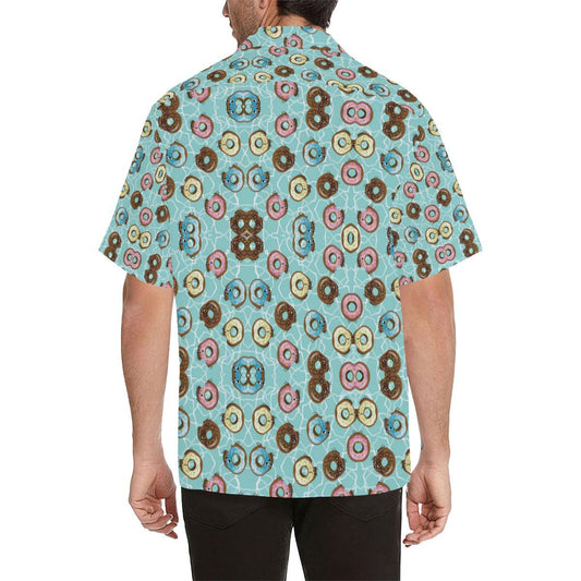 Emoji Donut Print Pattern Men Aloha Hawaiian Shirt