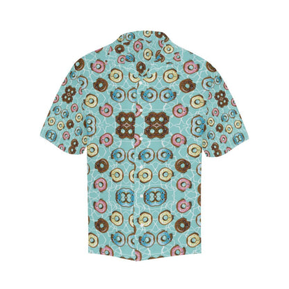 Emoji Donut Print Pattern Men Aloha Hawaiian Shirt