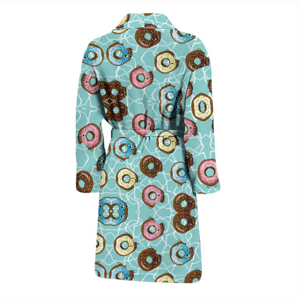 Emoji Donut Print Pattern Men Bath Robe-JTAMIGO.COM