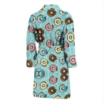Emoji Donut Print Pattern Men Bath Robe-JTAMIGO.COM