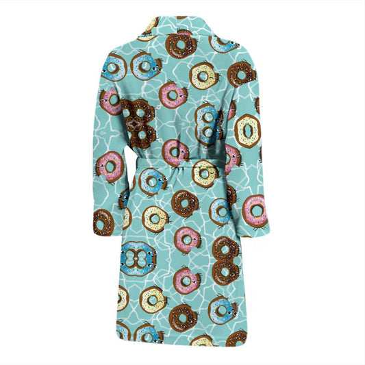 Emoji Donut Print Pattern Men Bath Robe-JTAMIGO.COM