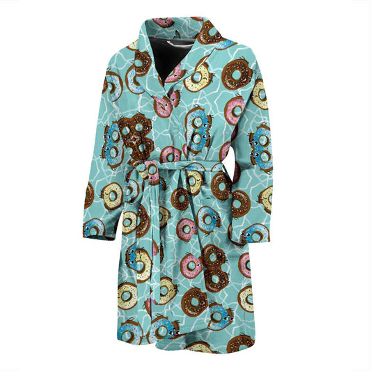 Emoji Donut Print Pattern Men Bath Robe-JTAMIGO.COM