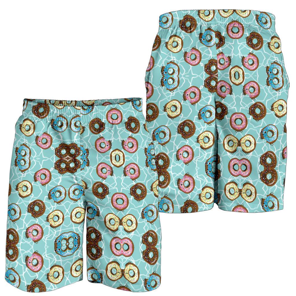 Emoji Donut Print Pattern Mens Shorts-JTAMIGO.COM