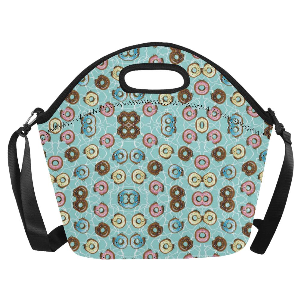 Emoji Donut Print Pattern Neoprene Lunch Bag (Model 1669)(Large)-JTAMIGO.COM