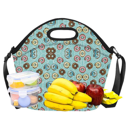 Emoji Donut Print Pattern Neoprene Lunch Bag (Model 1669)(Large)-JTAMIGO.COM