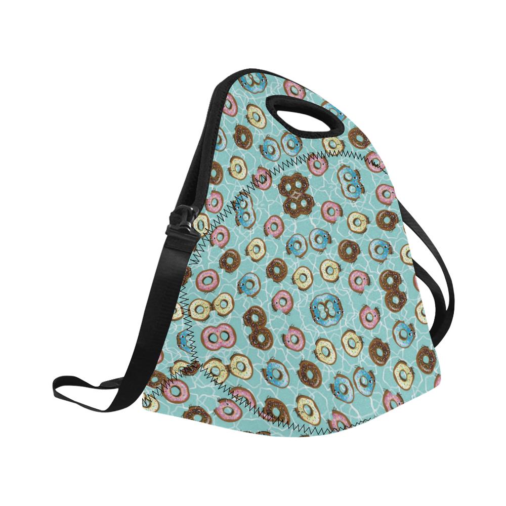 Emoji Donut Print Pattern Neoprene Lunch Bag (Model 1669)(Large)-JTAMIGO.COM