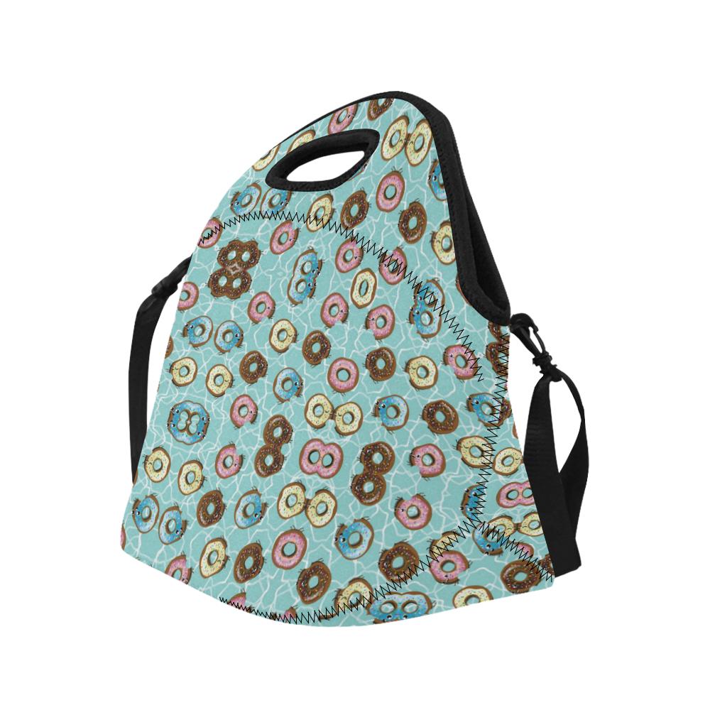 Emoji Donut Print Pattern Neoprene Lunch Bag (Model 1669)(Large)-JTAMIGO.COM