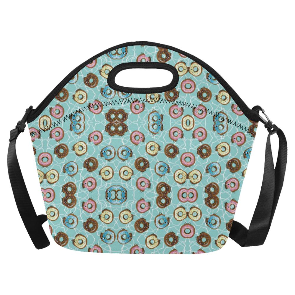 Emoji Donut Print Pattern Neoprene Lunch Bag (Model 1669)(Large)-JTAMIGO.COM