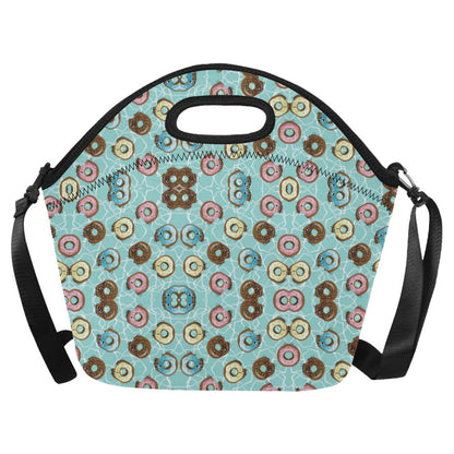 Emoji Donut Print Pattern Neoprene Lunch Bag (Model 1669)(Large)-JTAMIGO.COM
